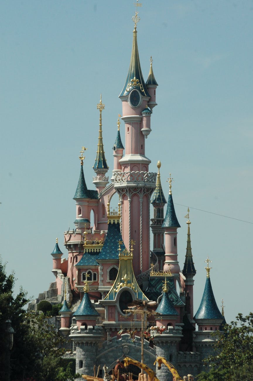 le chateau de la belle au bois dormant under blue sky