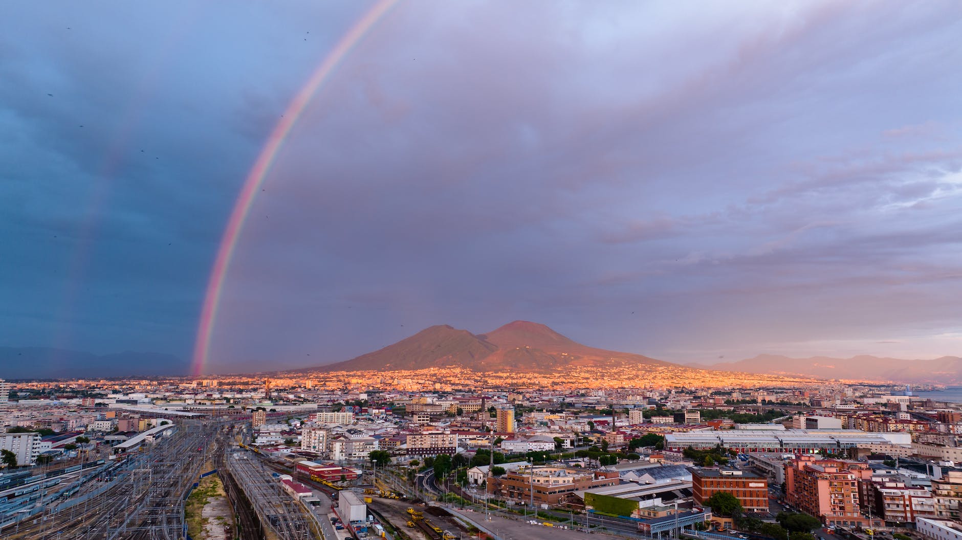 rainbow over naples italy