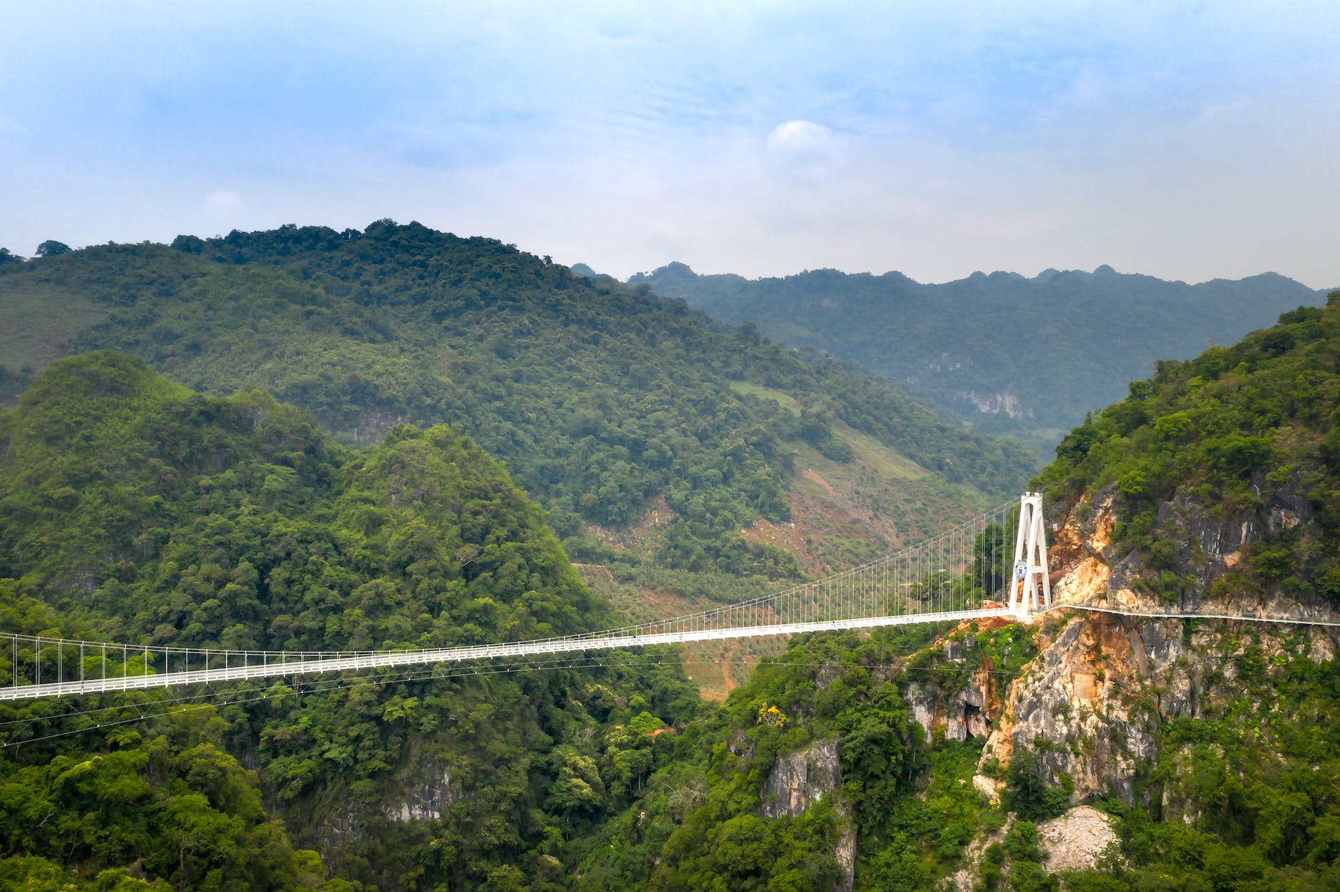 aerial view of the zhangjiajie glass bridge