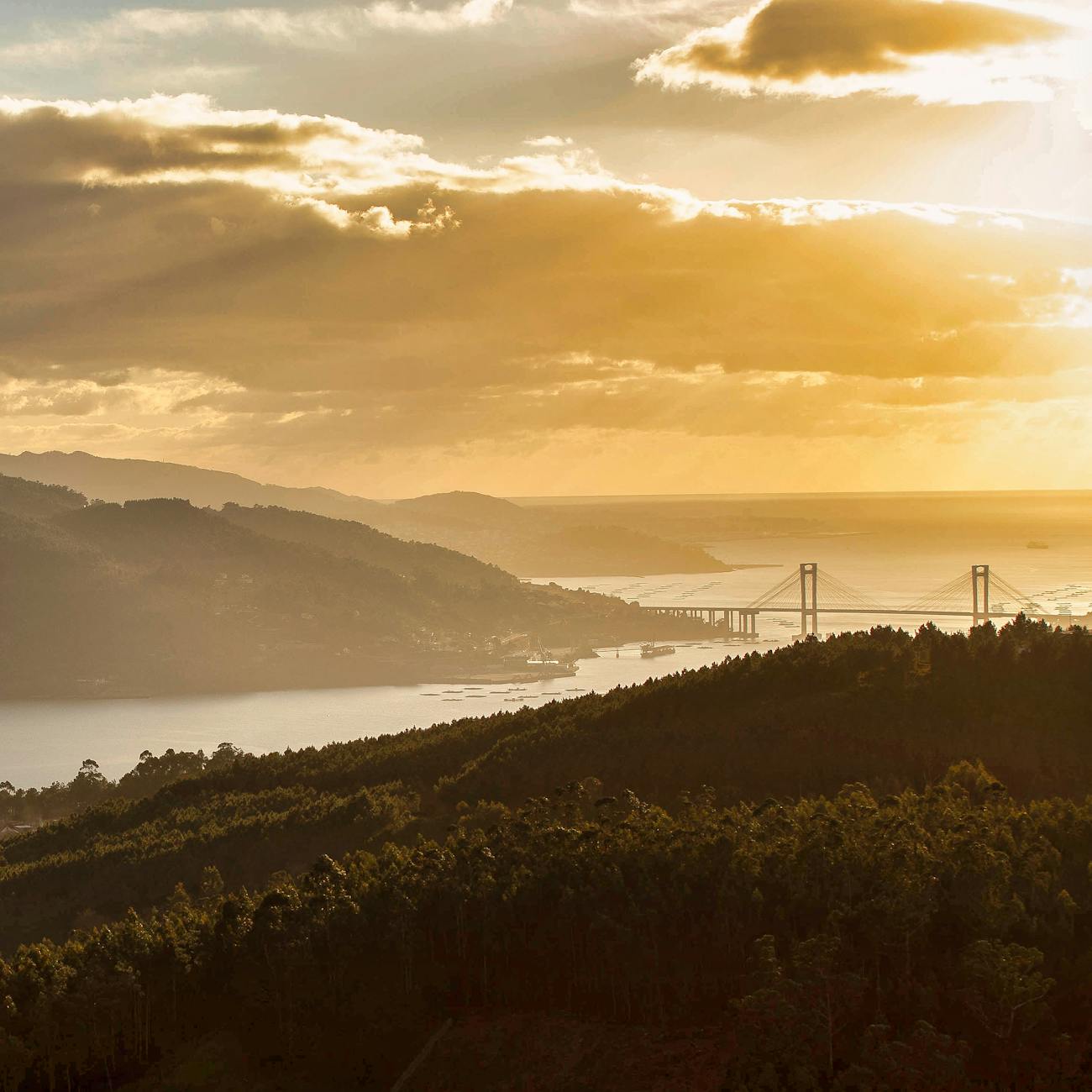 bridge on body of water near the mountains